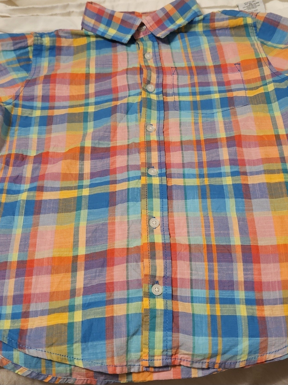 Kid's Cat & Jack Multi-Color Plaid Button-Down Shirt